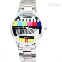 2012 New Tv Set Design Stainless Steel Quartz Wrist Watch (silver) 1