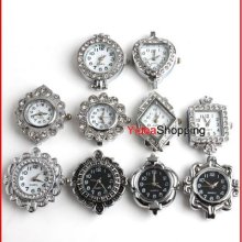 30x Mixed Styles Wholesale Silver Tone Quartz Watch Faces 151313 Charms