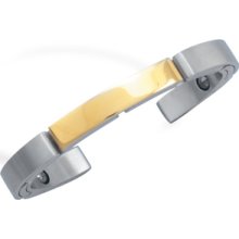 316l Stainless Steel And 14k Gold Plated Cuff Bracelet