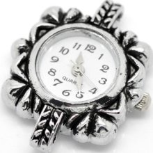 4 Silver Tone Quartz Watch Face 31x26mm