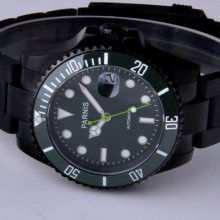 40mm Parnis Green Ceramic Bezel Luminous Mark Submariner Automatic Watch Pa-275