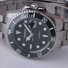 40mm Parnis Green Ceramic Bezel Submariner Style Automatic Watch Pa-274