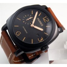 47mm Parnis Pvd Case Black Dail Sandwich Dail Automatic Mens Sea Gull Watch 358