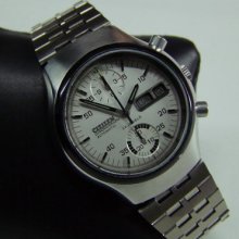 70's Citizen Chronograph Silver Dial Daydate Auto Ss Strap Man's