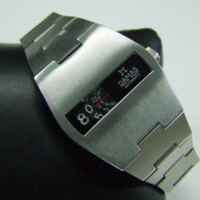 70's Damas Jump Hour Black Dial Automatic Man's