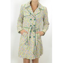 8 Odille Anthropologie Floral Rosa Cantina Trench Coat W/ric Rac Belt Jacket