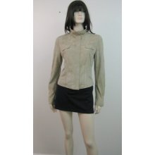 $898 Elie Tahari Jemina Sand Suede Jacket M