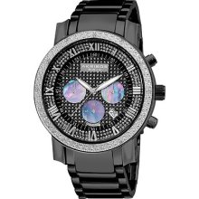 Akribos Xxiv Men Diamond Chrongraph Watch Stainless Steel Bracelet Jewelry