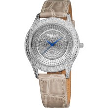 Akribos XXIV Women's Diamond Grey Brilliance Swiss Quartz Strap Watch (Brillianare Diamond Watch)