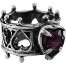 Alchemy Gothic Elizabethan Purple Heart Ring Size 8 ( U