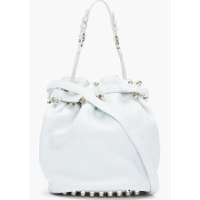 Alexander Wang Pale Grey Leather Gold-studded Diego Bucket Bag