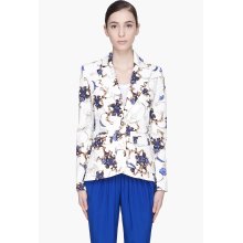 Altuzarra White And Indigo Convertible Digital Print Acacia Blazer