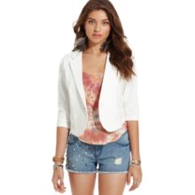 American Rag Juniors Jacket, Three-Quarter Sleeve Ponte-Knit Blazer