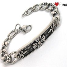 Anchor Cable With Flower Chain Stainless Steel Men Boy Bracelet Link Bangle