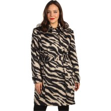 Anne Klein Plus Plus Size Zebra Print Trench Coat Women's Coat : 0X