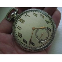 Antique Merimont Swiss Pocket Watch Platinum Case 18 J