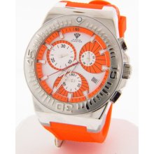 Aqua Master Men's W339 Orange Chronograph Dial Orange Silicone Quartz Watch