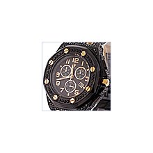 Aqua Master Royal 8.50 ct Full Diamond Case Mens Black Watch