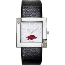 Arkansas Razorbacks UA Womens Glamour Leather Watch