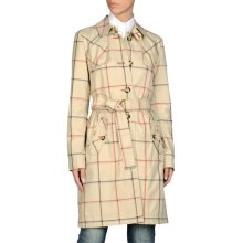 Armani Jeans Dust Coat trench coat in poly-cotton twill with big check