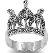 Audlin's Vintage Royal Crown Design Cubic Zirconia Marcasite Ring