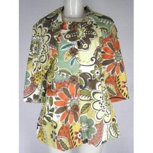 Aunt Wanda Uncle Frank Outerwear Floral Jacket Gold Small $202