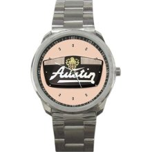 Austin Mini Cooper BMC Classic Car Sport Metal Watch pnk