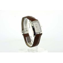 Authentic Baume & Mercier Men's Hampton Stailens Steel Watch Leather Band