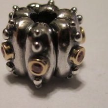 Authentic Pandora 790853czs Fusion Clip With Salmon Cz