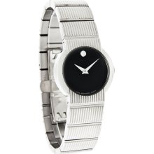 Authentic Womens Movado Concerto 0604422 Stainless Steel Black Dial Watch