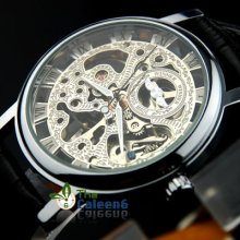 Automatic Mechanical Fashion Leather Men Eyki Date Watch Relojes De Moda