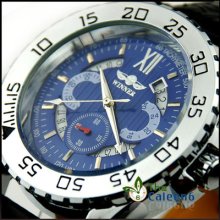 Automatic Mechanical Men Leather Hollow Fashion Wrist Watch 3 Color China