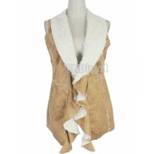 B5ut Warm Faux Leather Fur Top Outwear Sleeveless Jacket Waistcoat Singlet