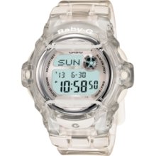 Baby-g Watch, Womens Clear Resin Strap BG169R-7B