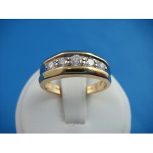 Beautiful 14k Gold Unisex Diamond Channel Set Wedding Band 5.1 Grams 0.45 Ct.