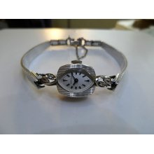 Beautiful Diamonds Deco Dress Watch - Works Great Ladies Longines 14k White Gold