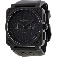 Bell And Ross Aviation Phantom All Black Dial Chronograph Mens Watch