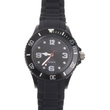 Black Classic Stylish Silicon Ice Watch Jelly Unisex Wrist Watch