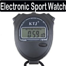 Black Lcd Digital Professional Chronograph Timer Sports Stopwatch Stop Watch