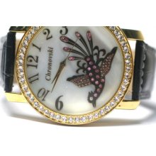 Black Strap Gold Plated Designer Phoenix Watch Abg2