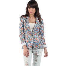 Blue Floral Print Blazer -