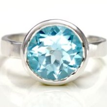 Blue Topaz Bezel Set Ring