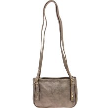 Boohoo Maisie Stud Cross Body Bag In Silver One Size