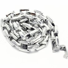 Box Link Bracelet White Stainless Steel 8.5 Inches 7.3mm Fashion Jewelry Bangle