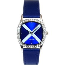 Boxx Analogue Scottish Flag Blue Leather Strap Ladies Dress Watch