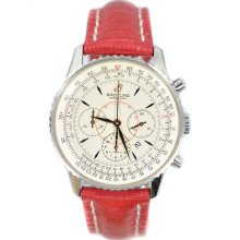 Breitling A41370 Montbrillant Chronographe Stainless Steel White Womens Watch