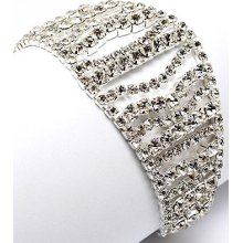 Bridal Jewelry Crystal Rhinestone Bracelet Sparkle Wave