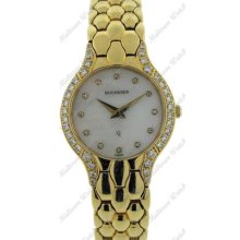 Bucherer Ladies Diamond Mop Dial Yellow Gold Case And Bracelet Quartz Watch