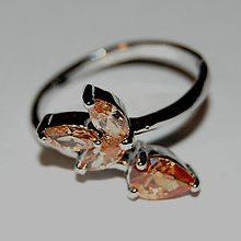 Bud & Leaves Gold Topaz Gemstone Silver Plated Fashion Ring Sz 7.5 Jewelry V15