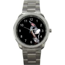 Bugs Bunny With Gun Sport Metal Watch Mw654 - Metal - Gray - cartoon